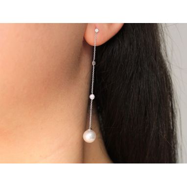 Orecchini Pendenti a Goccia Sfera Argento Sterling 925 e
