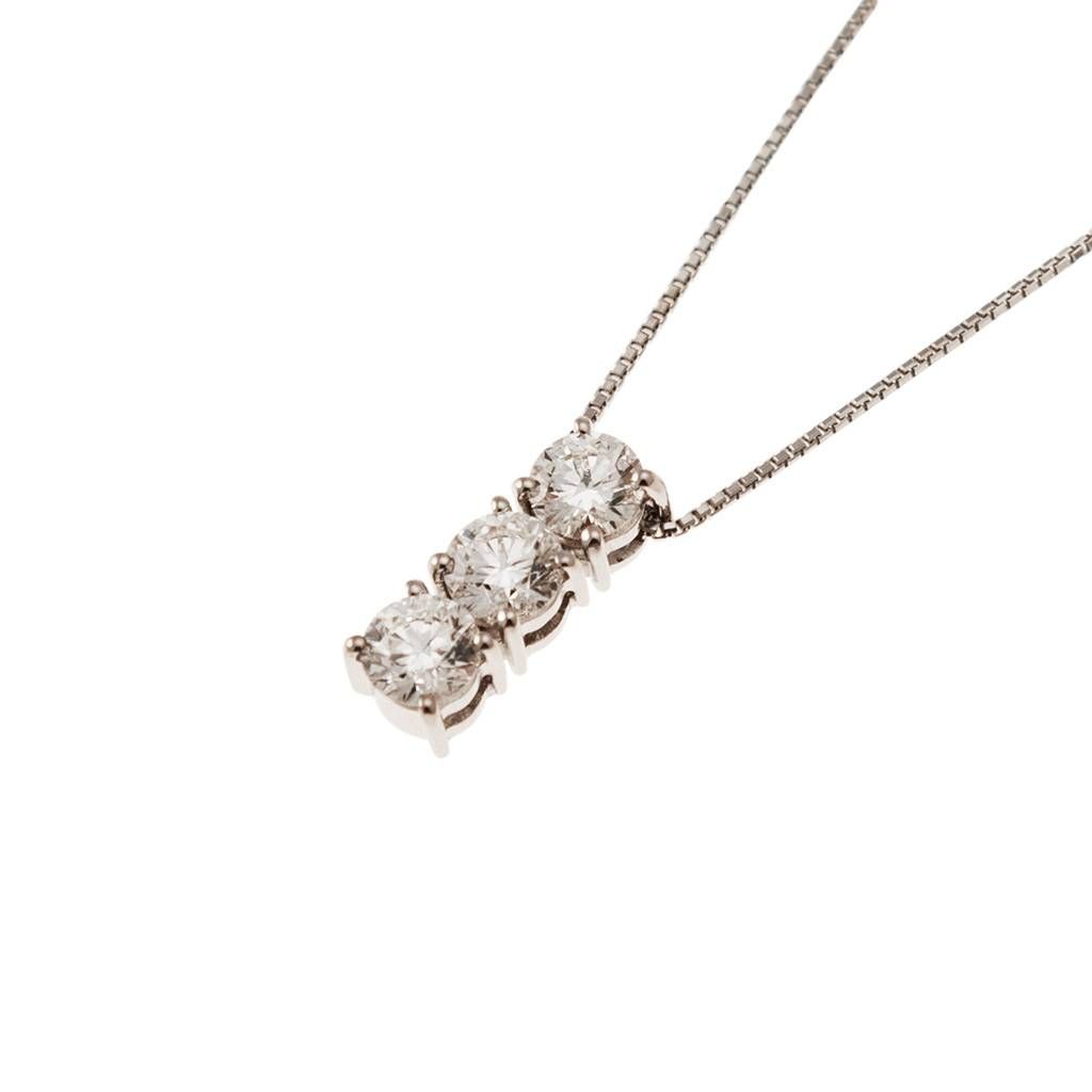 Trilogy Necklace 0.98ct with 3 GIA Certificate diamonds