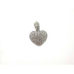Ciondolo Cuore Bombato Pavè Diamanti