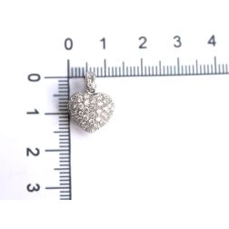 Ciondolo Cuore Bombato Pavè Diamanti
