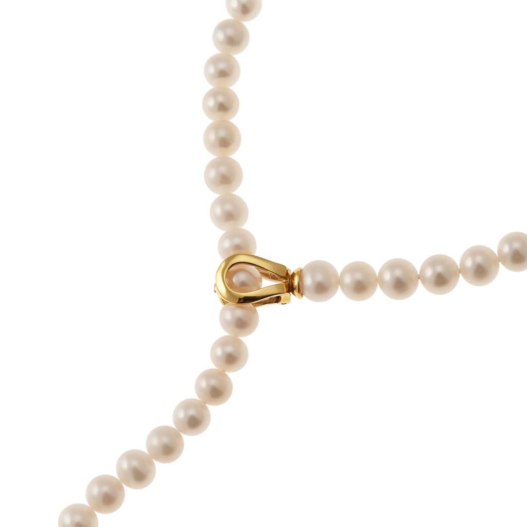 Collana di Perle lunga chiusura regolabile in Oro Giallo