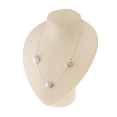 Stupenda collana di perle a tre fili con disegno di perle bianche e lapislazzuli - COLLANA DA DONNA - Gioielli Santori - Creazioni d'Eccezione