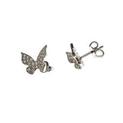 Flying Butterfly Earrings in white gold and diamonds