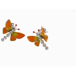 Orecchini Farfalla Arancione foto