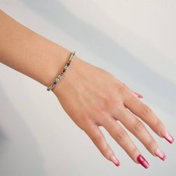 Bracciale tennis multicolor foto indossata