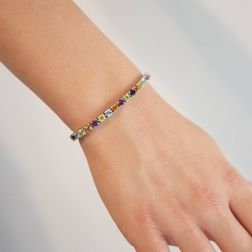 Bracciale tennis multicolor foto indossata