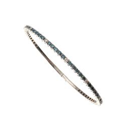 Bracciale Tennis Rigido Diamanti Bianchi e Blu