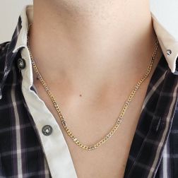 60cm x 3.70mm Necklace 5+1 grumetta&traverse two-tone