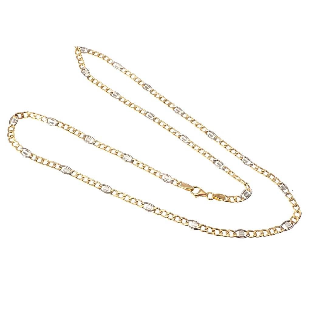 Collana 5+1 grumetta & traversino bicolore 60cm x 3.70mm