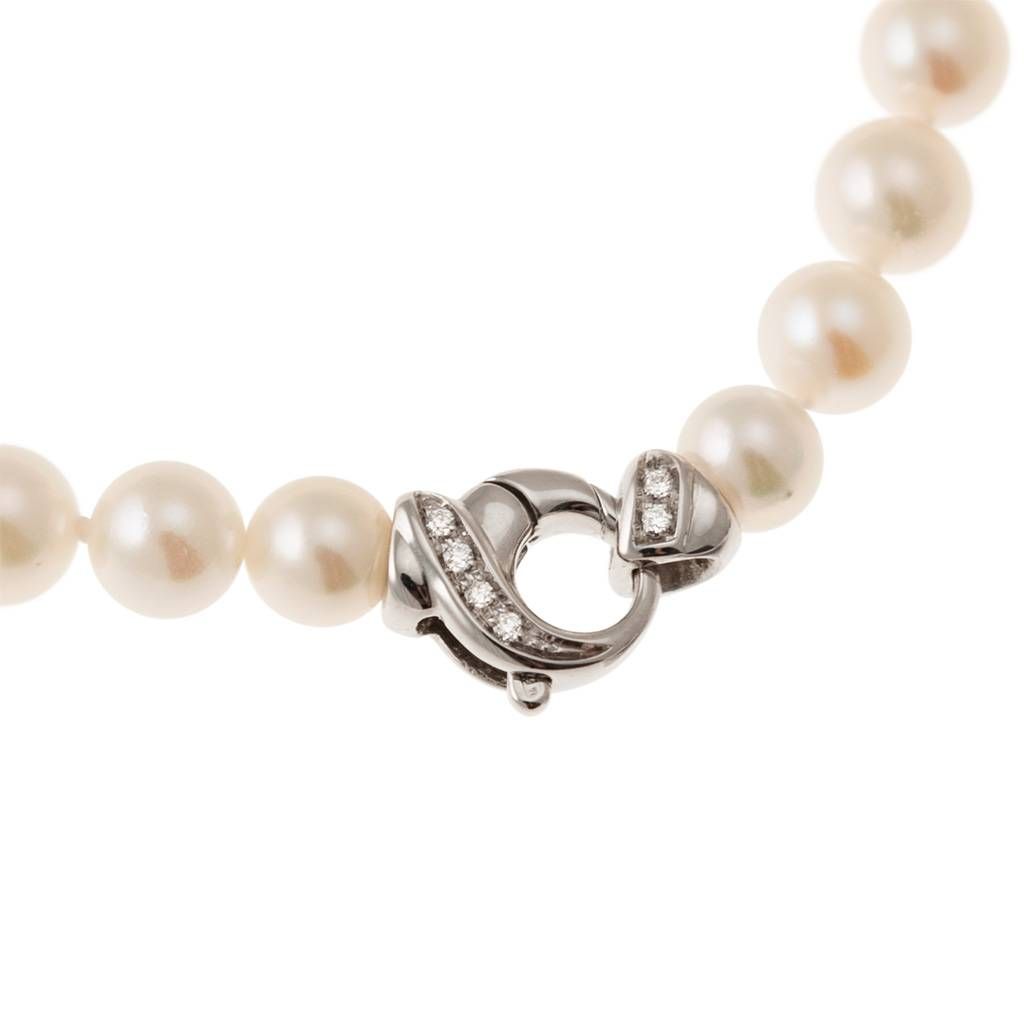 Collana in oro bianco 14 carati | diamante 0,11 ct | IBD350023