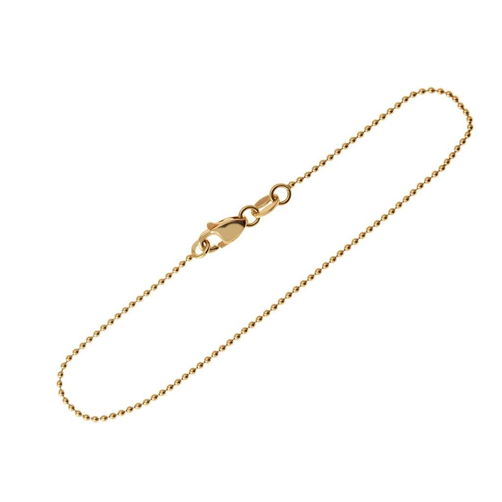 Bracciale palline oro giallo 18cm x 1,3mm chiusura moschettone