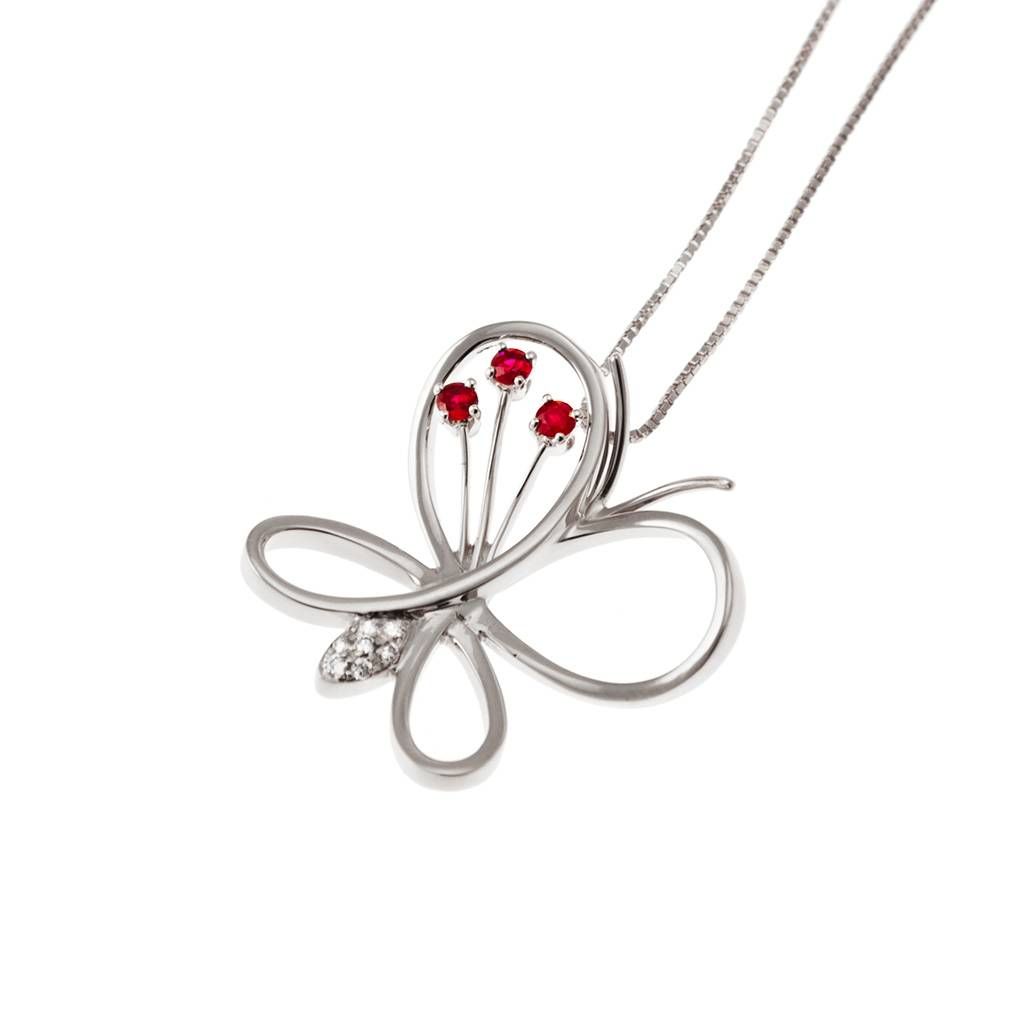 Collana Farfalla 3 Rubini