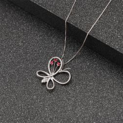 Butterfly Necklace 3 Rubies