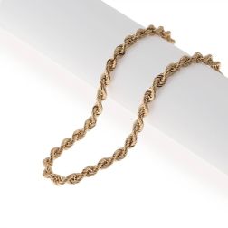 Rope Necklace Yellow Gold Lace 80cm x 6mm Yellow Gold