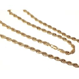 Rope Necklace Yellow Gold Lace 80cm x 6mm Yellow Gold