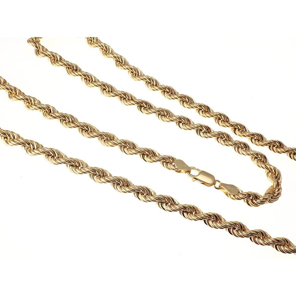 Rope Necklace Yellow Gold Lace 80cm x 6mm Yellow Gold