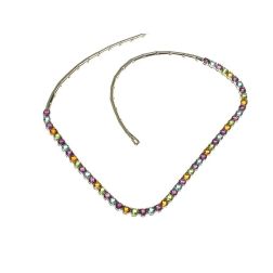 Multicolour Tennis Necklace with Amethyst, Peridot, Topaz and Aquamarine