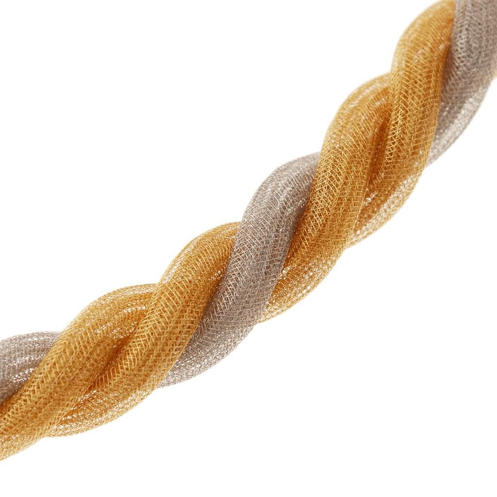 Braided necklace in Yellow and White Gold