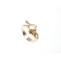 Passion hug ring in 18kt white and rose gold
