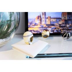 Anello Cupola Bianca Oro Giallo , Bianco e Diamanti