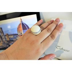 Foto indossata Anello CupolaBianca Oro Giallo , Bianco e Diamanti