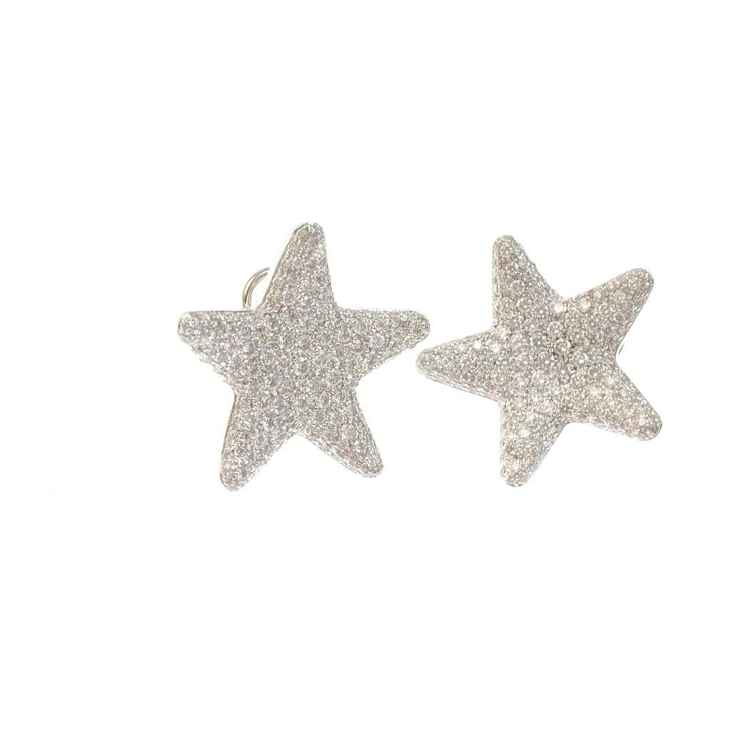 Orecchini Stella Marina Diamanti 3cm