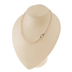 Collana Perle Fresh Water chiusura fiore Oro Bianco 18kt