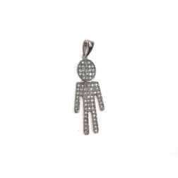 Ciondolo bimbo grande con zirconi