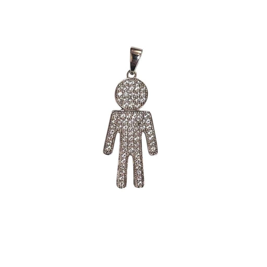 Ciondolo bimbo grande con zirconi