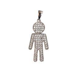 Ciondolo bimbo grande con zirconi