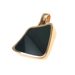Ciondolo con Onice Quadrata incavata e ondulata su cornice in Oro Rosa