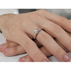 Photo of worn Piramid Squared Solitaire 0.24ct Italian Size 21