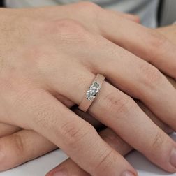 Photo of worn Piramid Squared Solitaire 0.24ct Italian Size 21