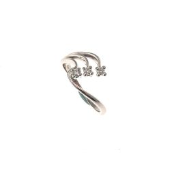 Trilogy ring in white gold and three-row Diamonds
