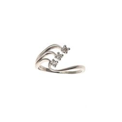 Trilogy ring in white gold and three-row Diamonds