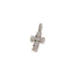 Ciondolo Croce con Diamanti - Larghezza 8.3mm