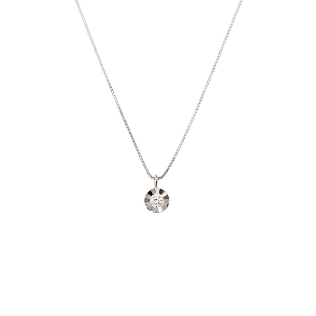 Collana Punto Luce Circle Sfaccettato da 0,040ct