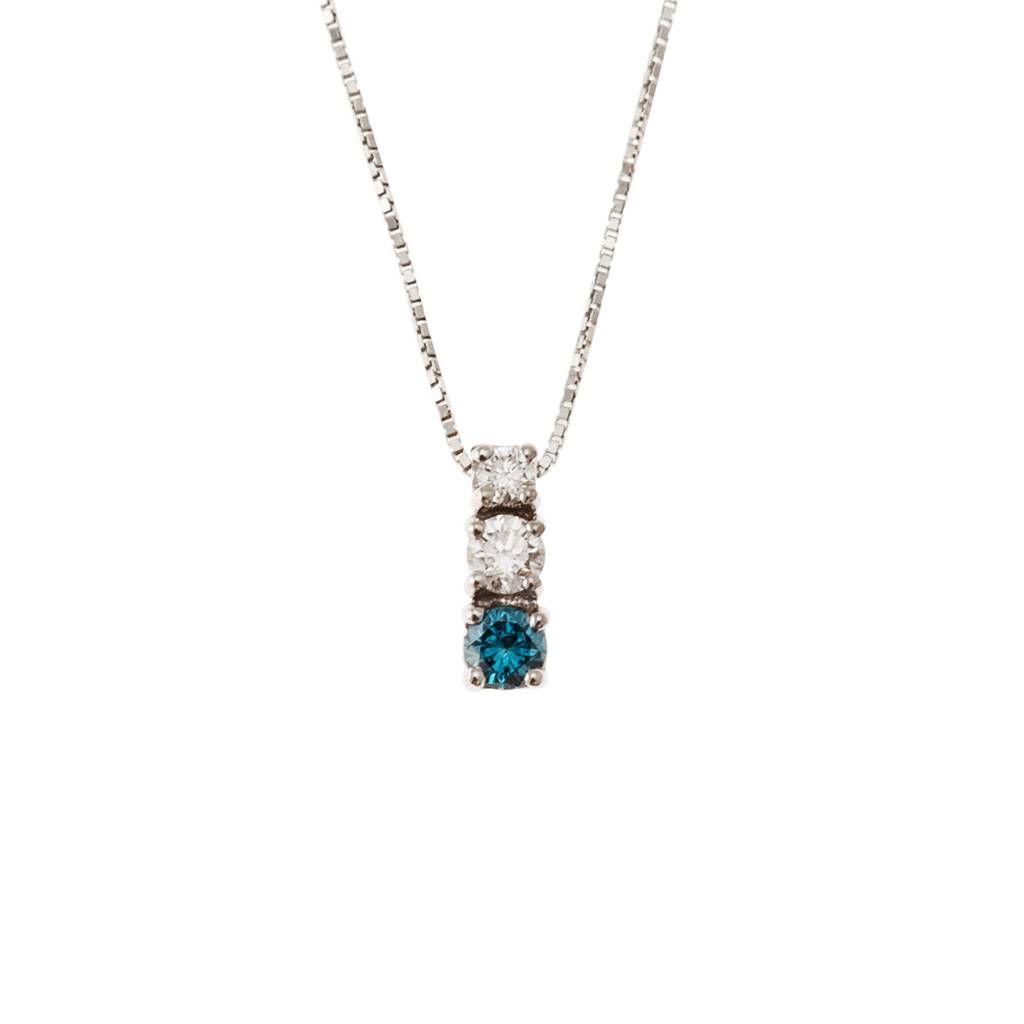Trilogy scalar necklace with Blue Diamond