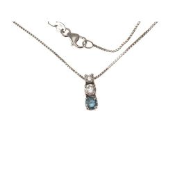 Trilogy scalar necklace with Blue Diamond