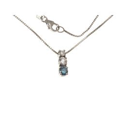 Girocollo Trilogy scalare con Diamante Blu