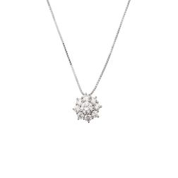 Girocollo Punto Luce Flower Solitario 0.24ct contornato