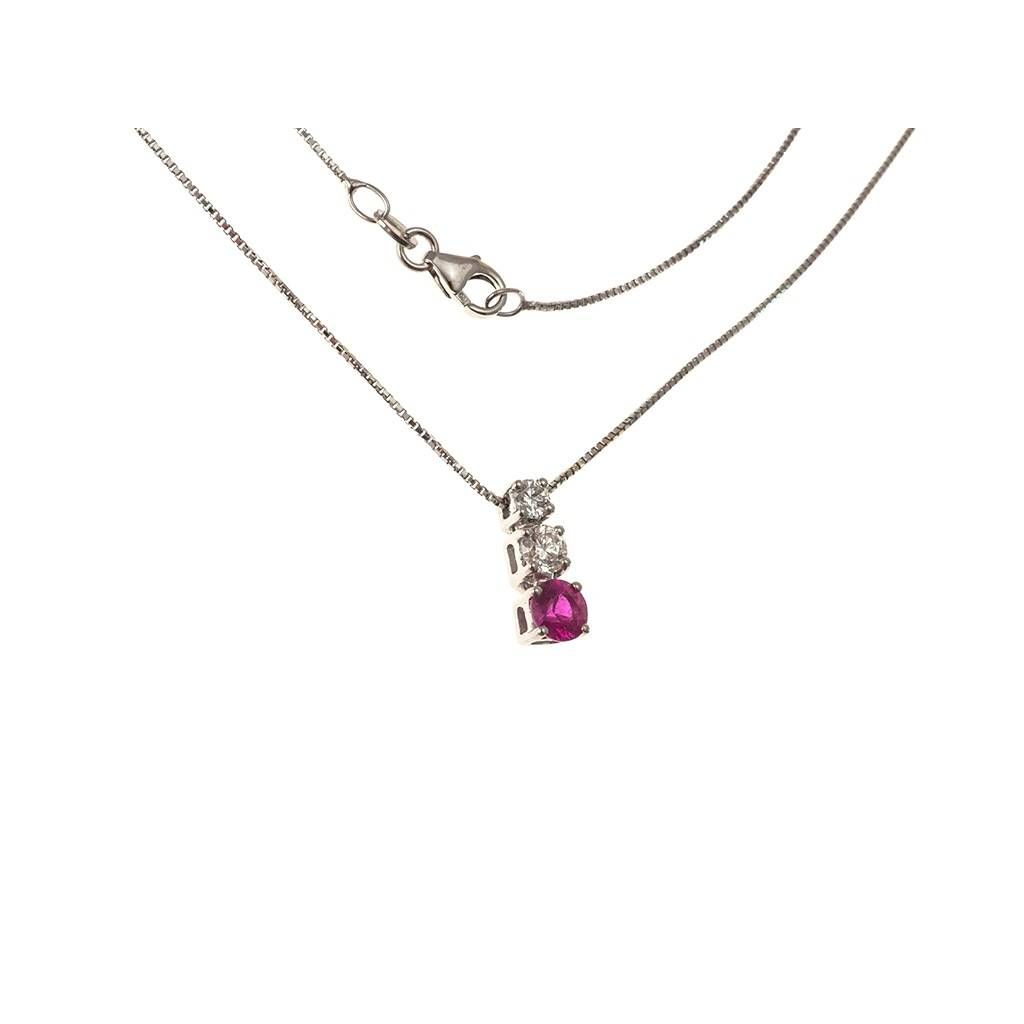 Trilogy scalar necklace with Red Ruby