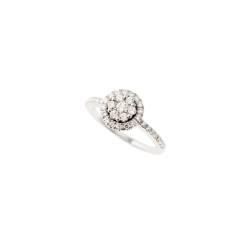 Anello Stardust con Pavè di Diamanti in Oro Bianco