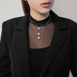 Photo of worn Stardust Necklace Diamonds - Medium