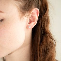 Foto Indossata Orecchini Solitari con 2 Diamanti da 0.80ct Certificati GIA foto indossata