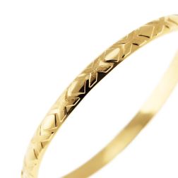Bracciale Rigido con Rombi e X satinate in Oro Giallo