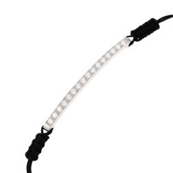 Bracciale Laccetto con Targa in Oro Bianco e 16 Diamanti