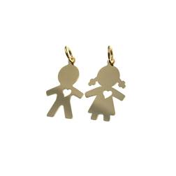 Baby with heart charm in 18kt yellow gold