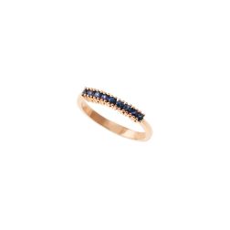 Veretta Ring 9 Blue Sapphires of 0.383ct in Rose Gold
