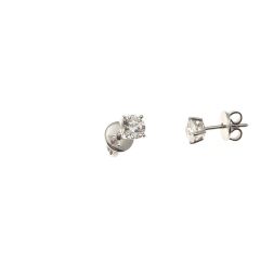 Orecchini Solitari Punto Luce Simple con 2 Diamanti da 0.42ct e 0.45ct Certificati GIA D, VS1